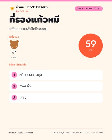 ที่รองแก้วหมี